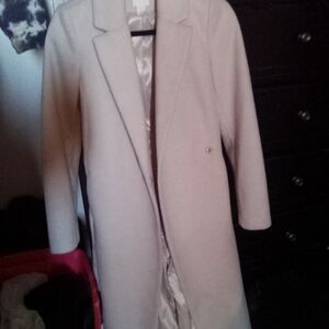 H&M Cream Trench Coat Classic Tailored Style